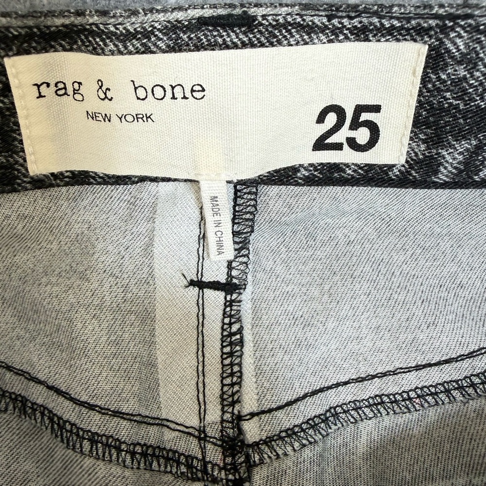 rag‎ & bone Liquid Alex High Rise Straight Leg Faux Jeans in Black Magic Size 25 - Picture 9 of 12